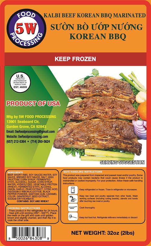 5wfoodprocessing-Kalbi-Beef-Korean-BBQ-Marinated-32-oz-2-lbs-Suon-Bo-Dai-Han-BBQ-5W